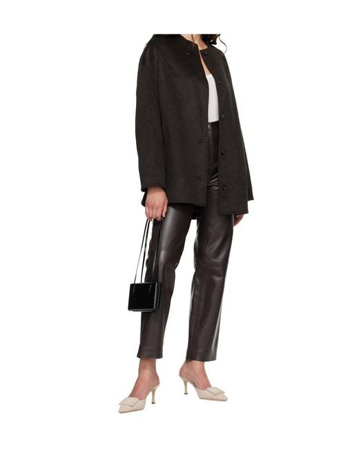 Loulou de Saison Black Cropped Coat With A Round Neck