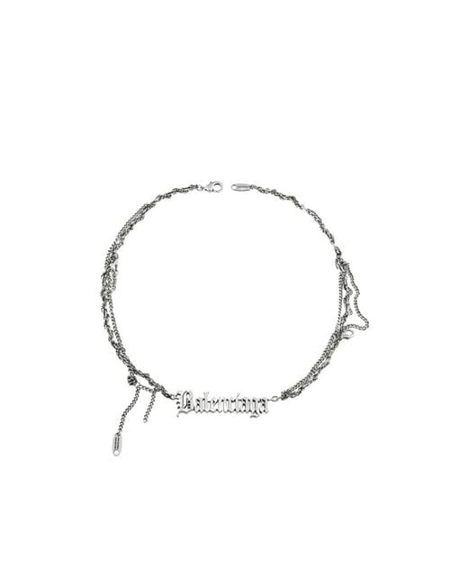 Balenciaga Metallic Typo Destroyed Necklace for men