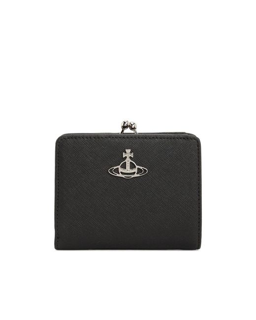 Vivienne Westwood Black Logo Plaque Wallet