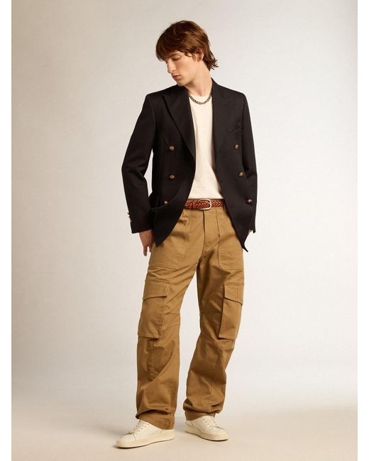 Golden Goose Deluxe Brand Natural Straight-Leg Cargo Trousers for men