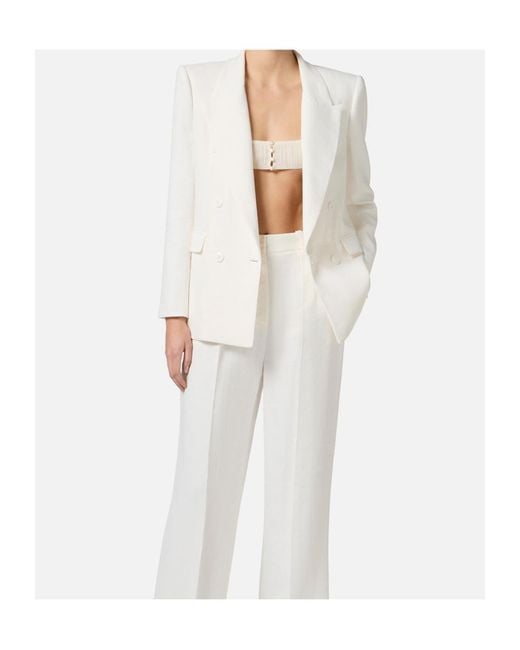 Elisabetta Franchi White Gabardine Jacket