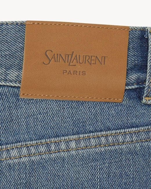 Saint Laurent Blue 70's High Waist Straight Leg Jeans