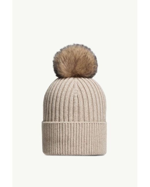 Moncler Natural Bonnet Avec Pompom