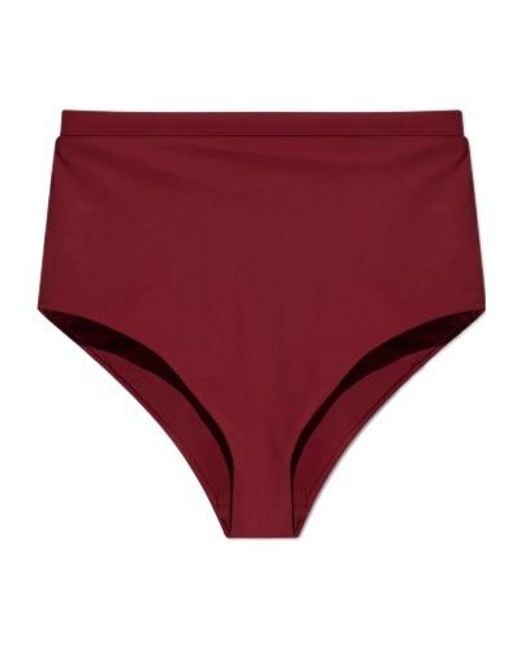Jil Sander Red Logo High-Waisted Bikini Bottom