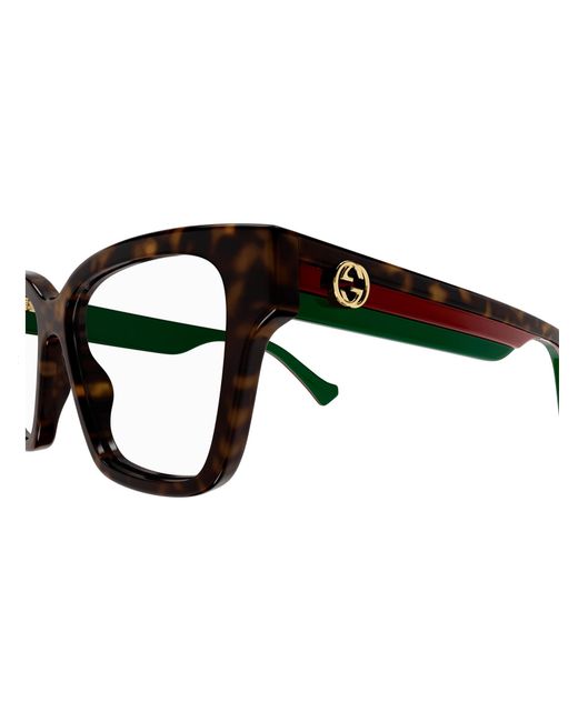Gucci Black Eyewear Rectangular Logo Glasses And Frames