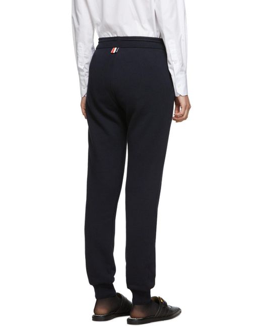 Thom Browne Black Classic Loopback Stripe Sweatpants