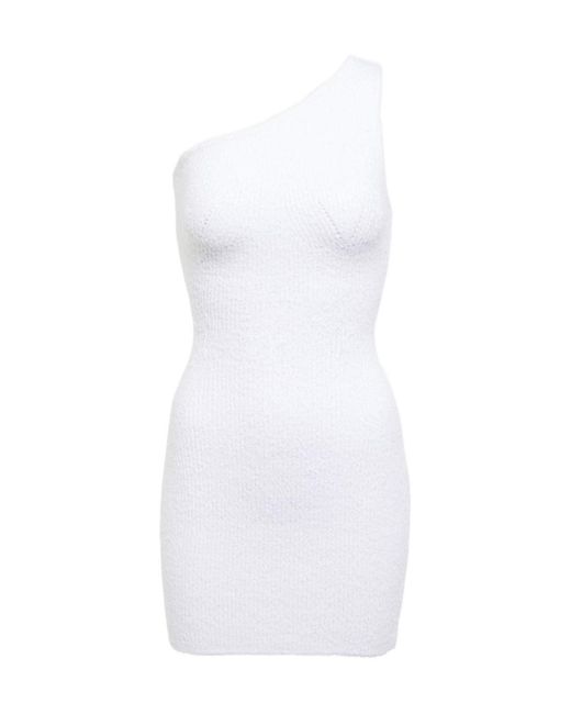 Wardrobe NYC White Asymmetrical One-Shoulder Neckline Dress