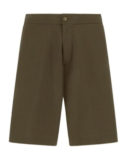 Herno Green Logo Plaque Bermuda Shorts for men