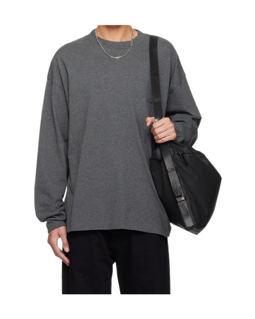 Fear Of God Gray Embroidered Long-Sleeved T-Shirt for men