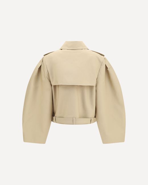 Ganni Natural Double-Breasted Belted Jacket