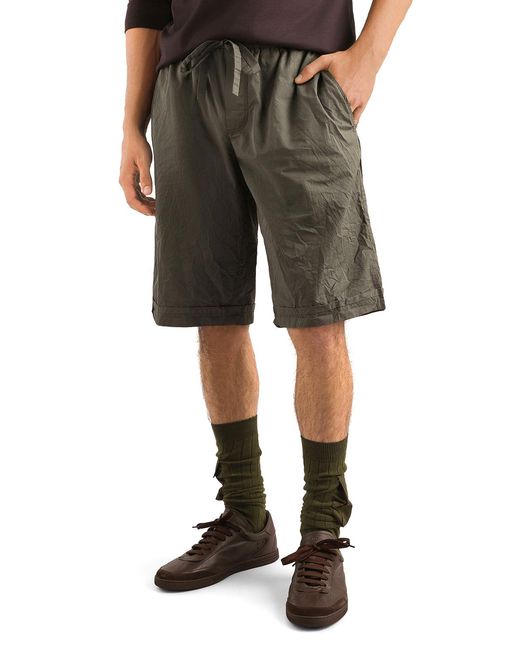 Dolce & Gabbana Gray Elastic Drawstring Waist Shorts for men