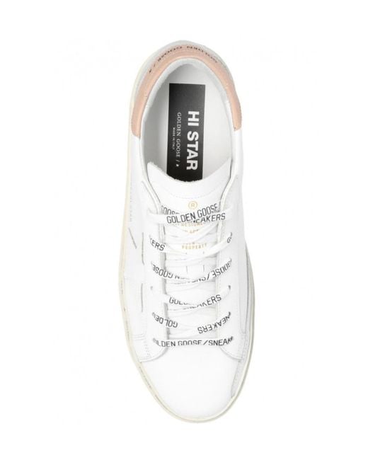 Golden Goose Deluxe Brand White Hi Star Low-Top Sneakers