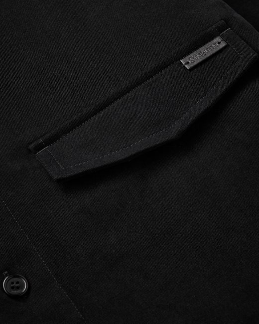 Saint Laurent Black Long-Sleeved Shirt Jacket for men