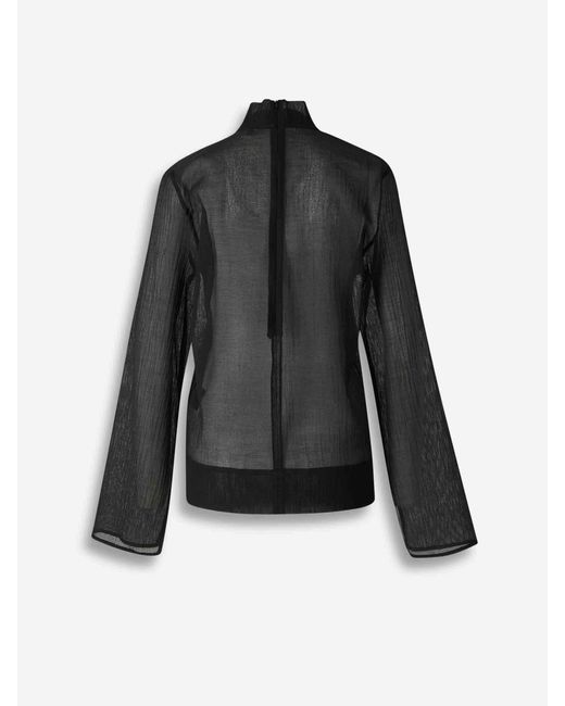 Totême  Black High-Neck Embellished Top