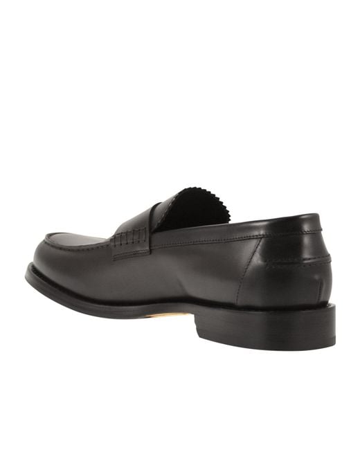 Doucal's Black Raised Stitch Moccasin Loafers for men