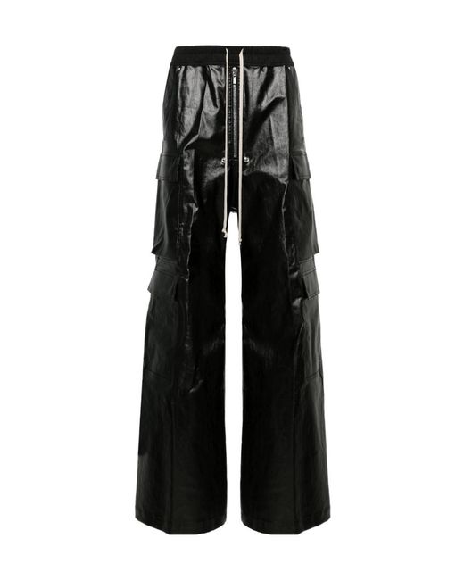 Rick Owens Black Cargo Belas Mid-Rise Wide-Leg Jeans for men