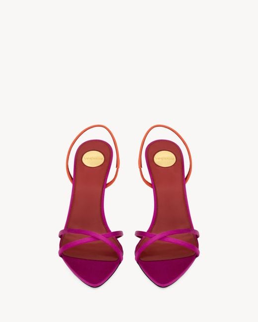 Saint Laurent Pink Justify Slingback Sandals
