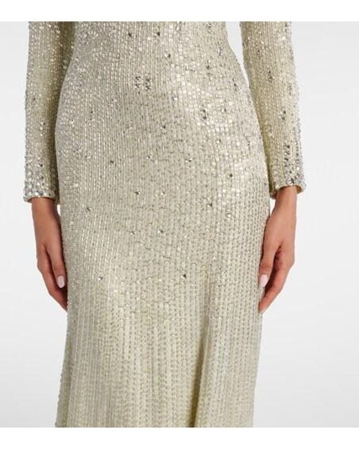 Jenny Packham Natural Aurora Sequined Gown