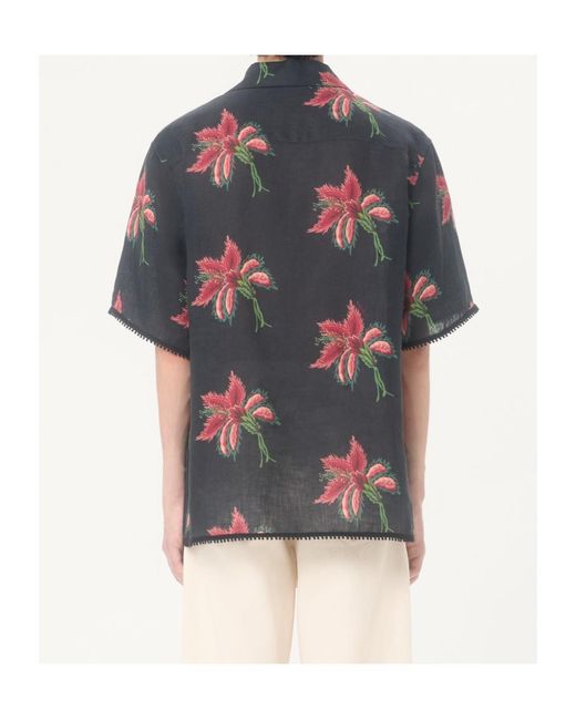 Valentino Multicolor Floral Printed Bowling Shirt for men