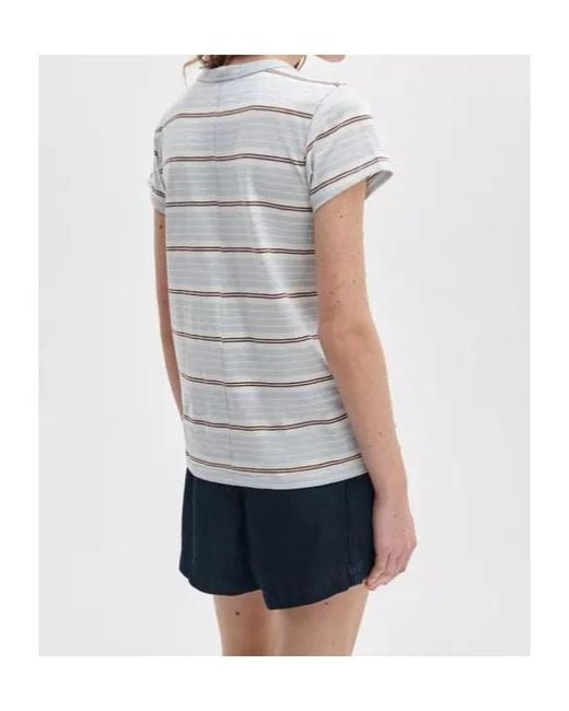 Rag & Bone White The Slub Striped Tee