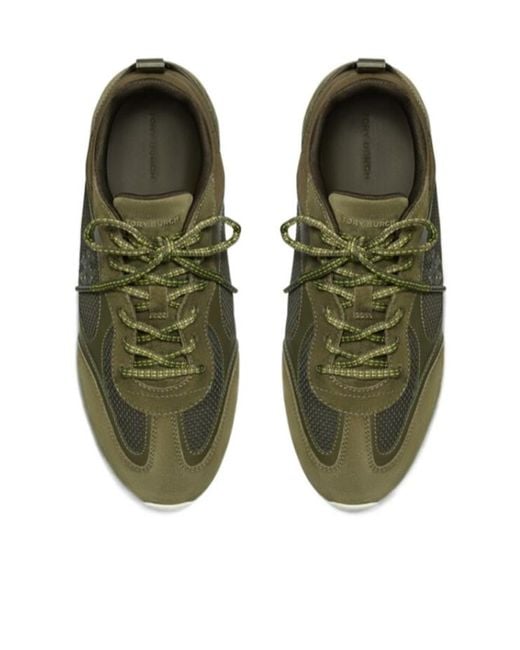 Tory Burch Green Field Lace-Up Sneakers