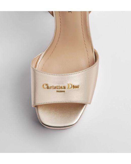 Dior White Or D-Lane Platform Sandal