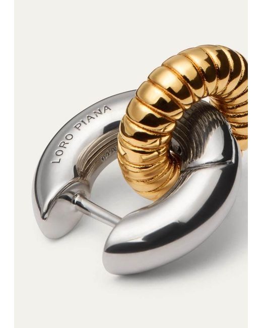 Loro Piana Metallic Bale Wiggle Hoop Earrings