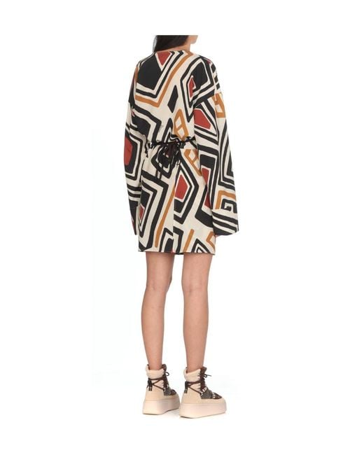 DSquared² White Geometric Printed Mini Wrap Dress