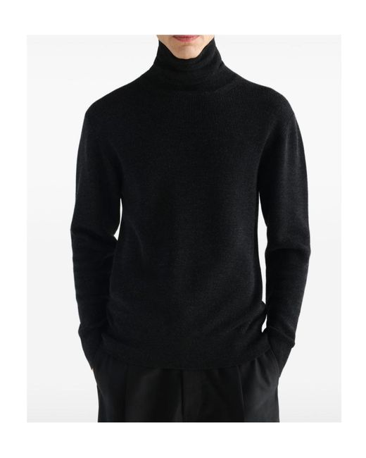 Lemaire Black Long-Sleeved Sweater for men