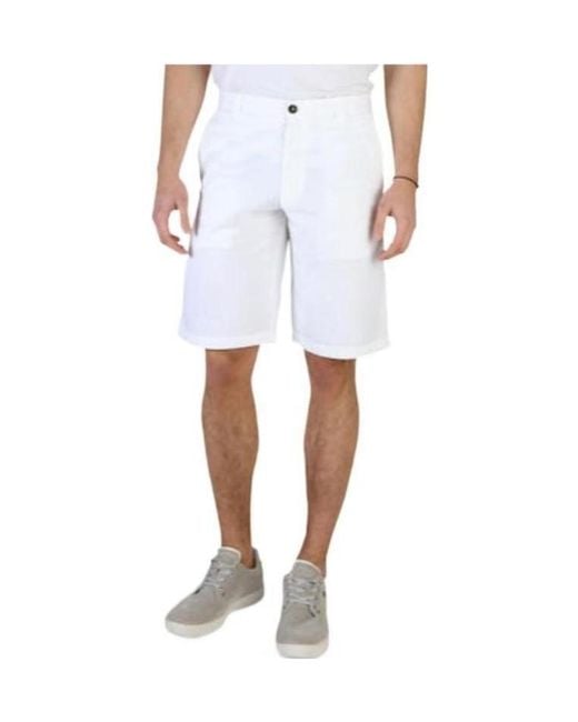 Armani Jeans White Logo Shorts for men