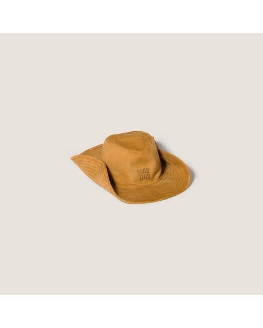 Miu Miu Natural Suede Cowboy Hat