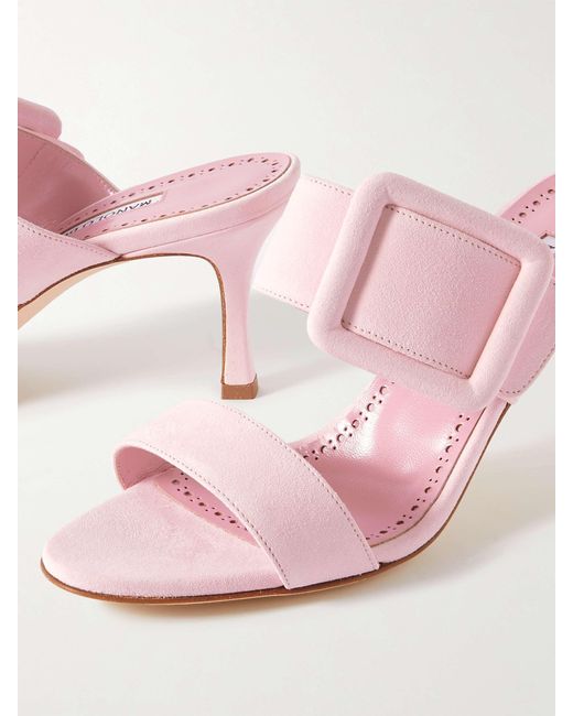 Manolo Blahnik Pink Muller Shoes With Round Head