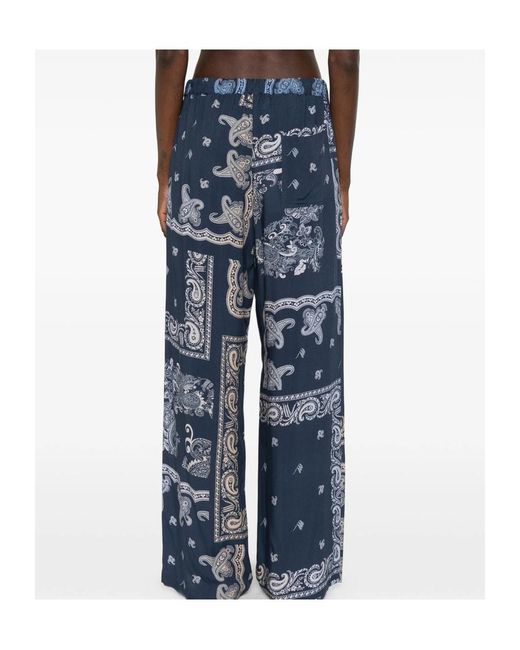 The Attico Blue The Paisley Wide Leg Trousers