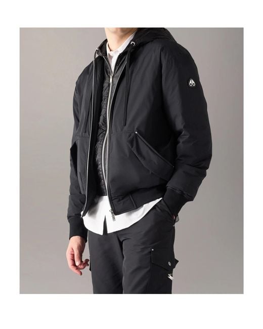 Moose Knuckles Blue Brixton Hooded Down Jacket for men