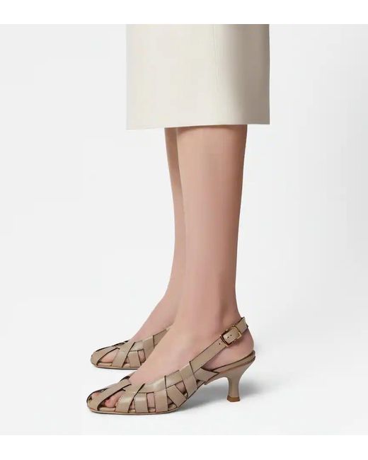 Tod's Metallic Cut-Out Leather Pumps