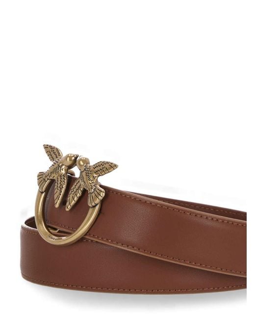 Pinko White Love Birds Buckle Belt