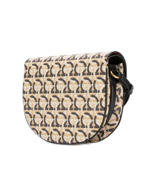 Ferragamo White Gancini Crossbody Bag
