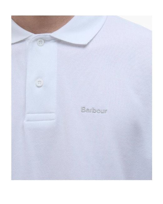 Barbour White Hexham Polo Shirt for men