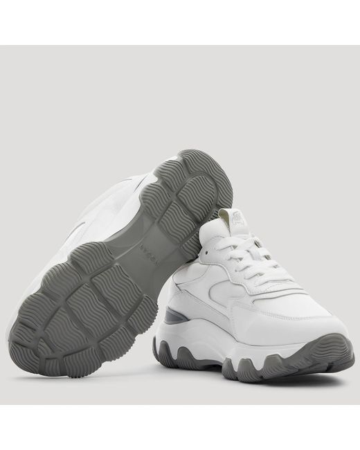 Hogan White Hyperactive Lace-Up Sneakers