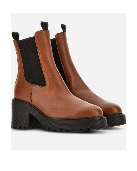 Hogan Brown High-Heeled Boots