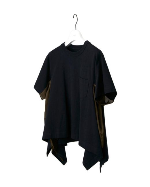 Sacai Black Chest Pocket Asymmetric Top