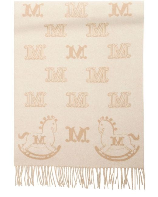 Max Mara Natural Scarf With M Print