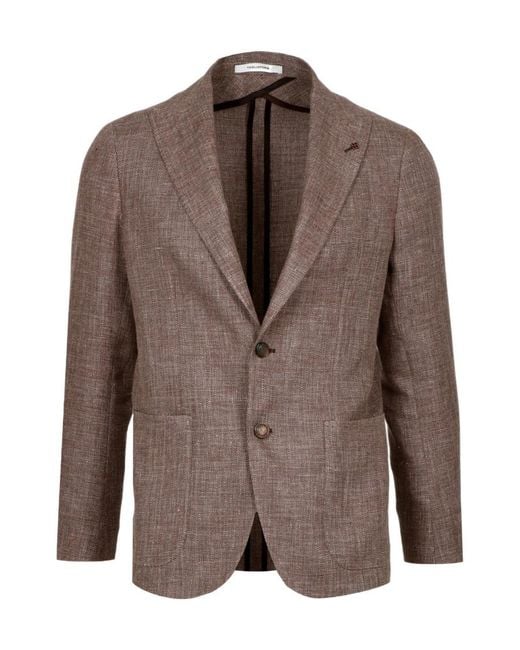 Tagliatore Brown Long Sleeved Suit Jacket for men