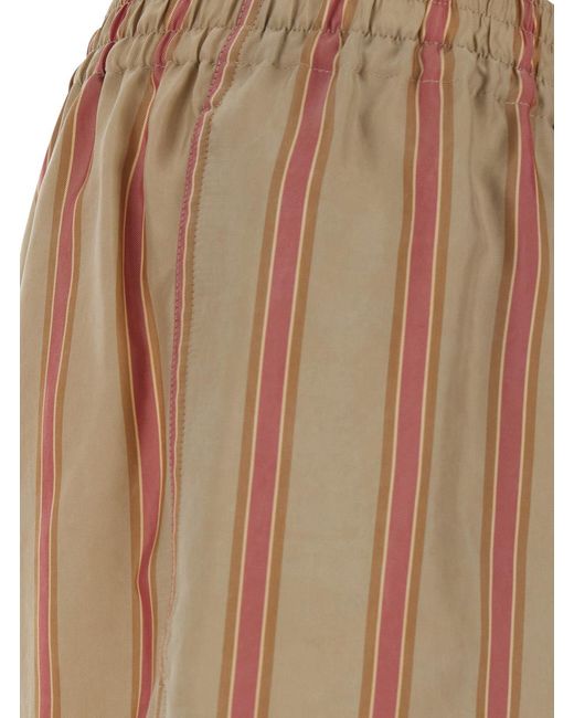 Saint Laurent Brown Strips Elastic-Waist Pants for men