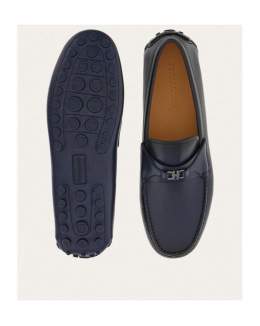 Ferragamo Black Logo Love Shoes for men
