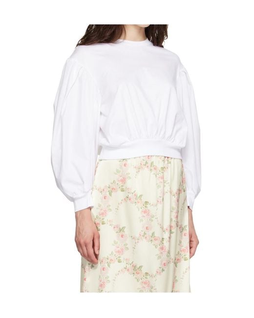 Simone Rocha White Puff Sleeve Lantern Top