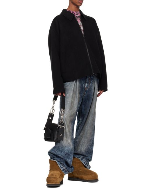 Acne Black Zip-Up Collared Jacket for men