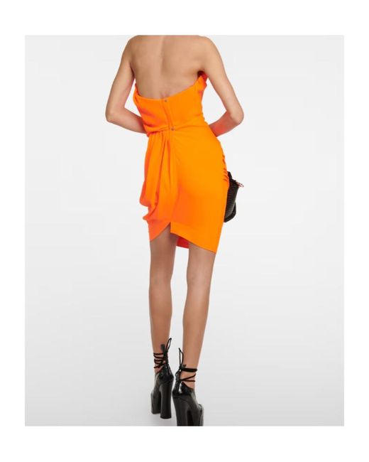 Vivienne Westwood Red Draped Crepe Bustier Mini Dress