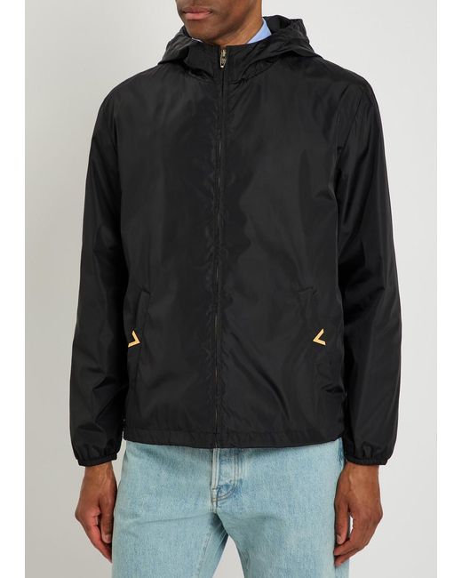 Valentino Black Hooded Shell Jacket for men