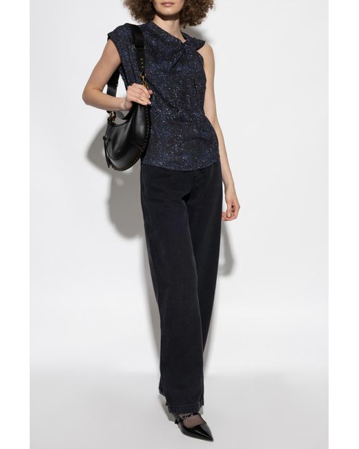 Isabel Marant Blue Nayda Sleeveless Top